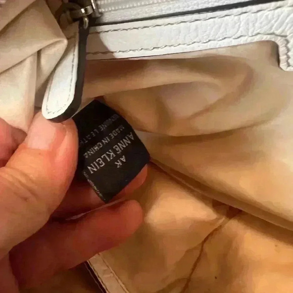 Anne Klein Leather Tote Winter White - Picture 6 of 13